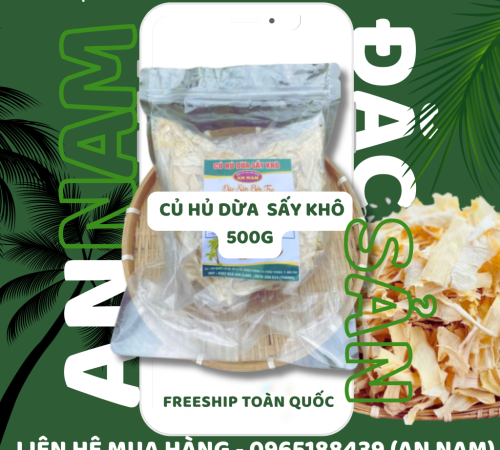 Củ hủ dừa sấy khô Bến Tre và món ăn từ củ hủ dừa