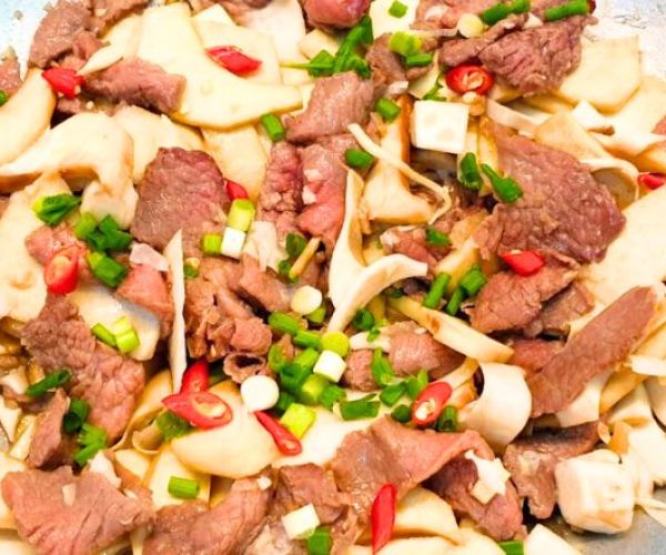 Củ hủ dừa xào thịt bò có ngon không ?